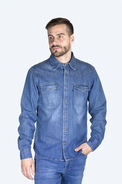 Джинсовая рубашка мужская Dairos GD5080100 синяя L