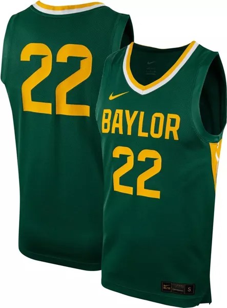 Мужская зеленая баскетбольная майка Nike Baylor Bears #22