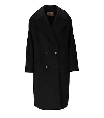 Черное двубортное пальто Twinset для женщин