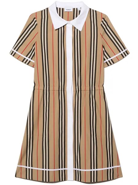 Burberry Kids платье Alexandra в полоску Icon Stripe
