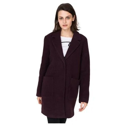 Шерстяное пальто-пиджак ICHI 20106944 Бордовый 44