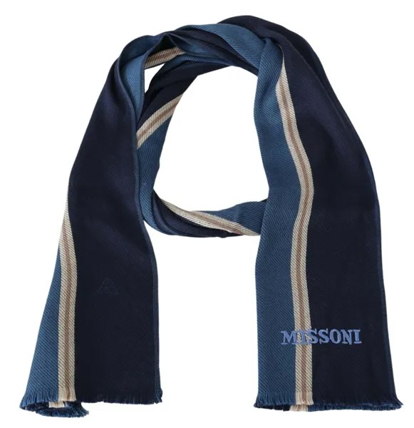 Шарф MISSONI, шерстяной шарф унисекс в разноцветную полоску с бахромой и логотипом 180см x 28см 340 долларов США