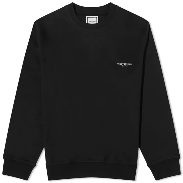 Свитшот с круглым вырезом Wooyoungmi Box Logo, черный