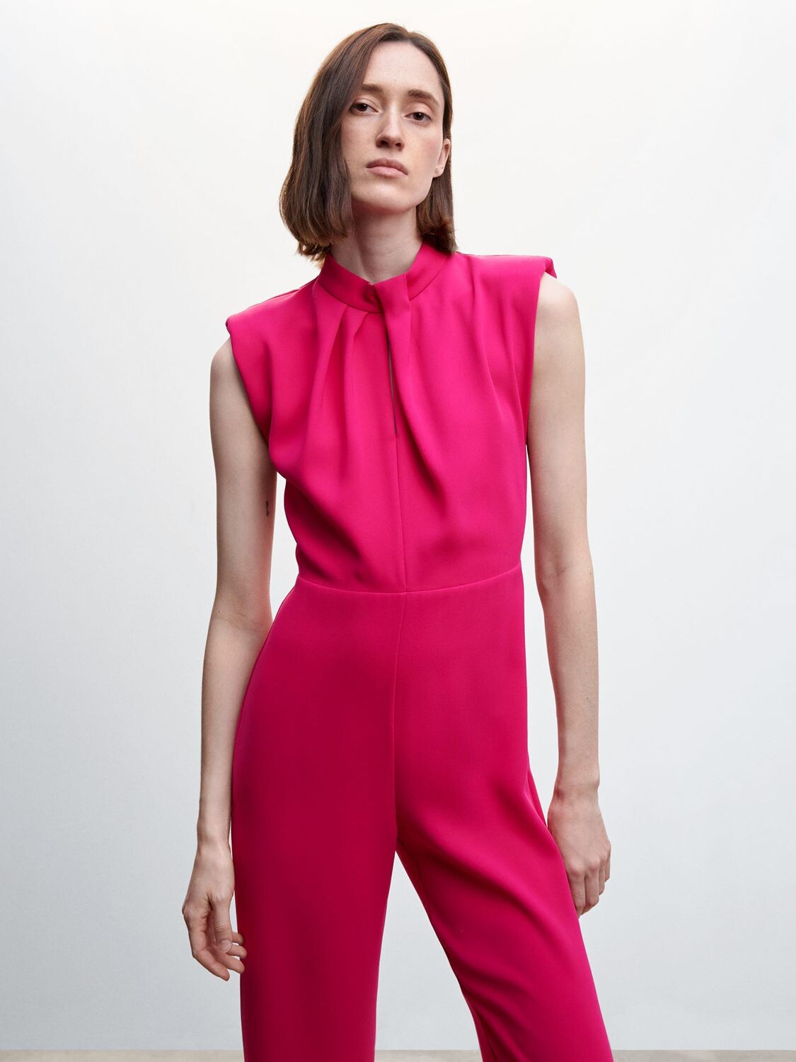 Комбинезон без рукавов Mango Delfina, ярко-розовый