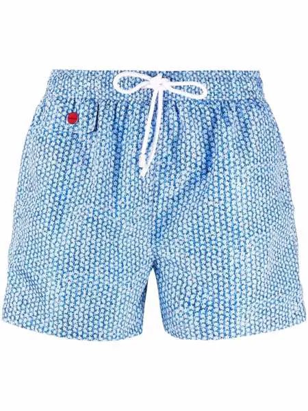 Kiton плавки-шорты с кулиской и принтом
