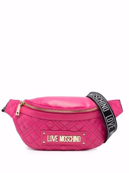 Love Moschino стеганая поясная сумка с логотипом