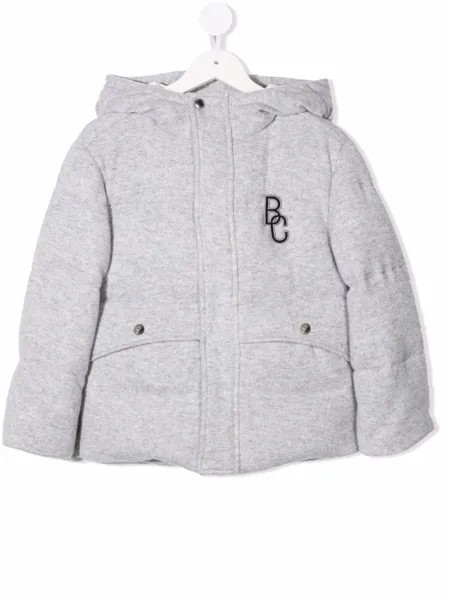 Brunello Cucinelli Kids пуховик с нашивкой-логотипом