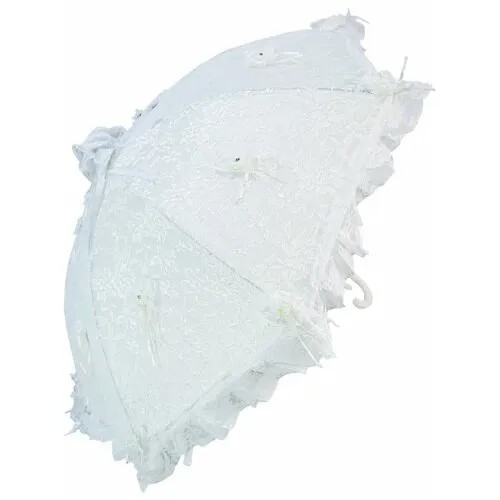 Зонт трость свадебный, зонтик взрослый пляжный от солнца 129/129/белый