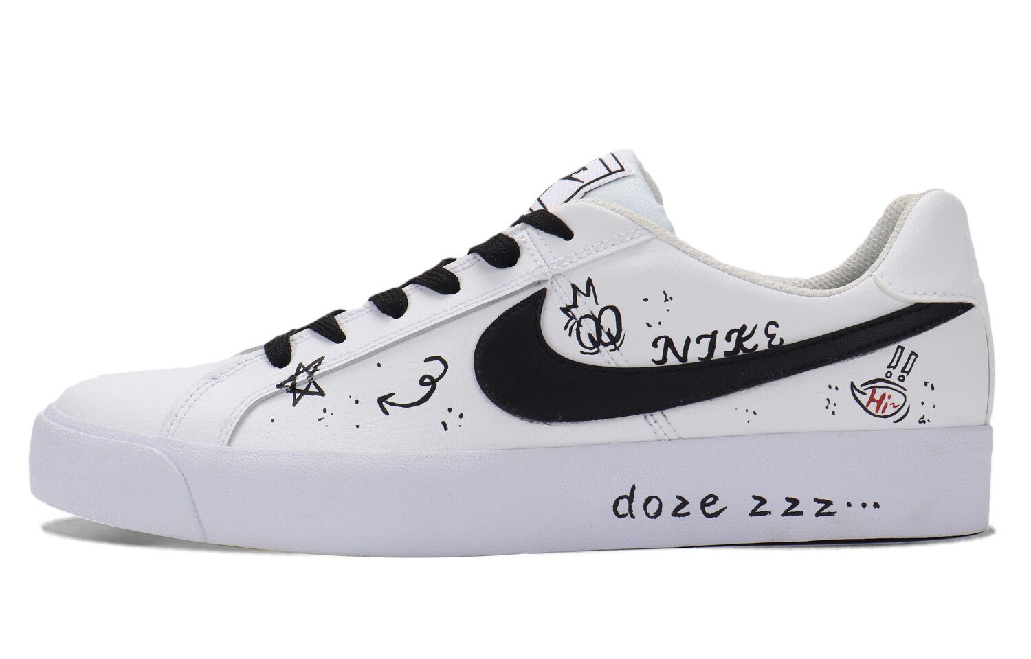 Кроссовки Nike Court Royale Skateboarding Shoes Unisex Low-top Black, белый/черный