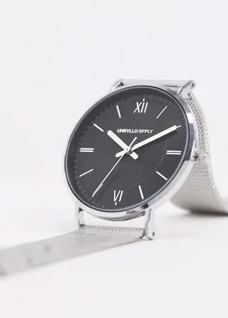 Серебристые наручные часы ASOS DESIGN-Серебряный