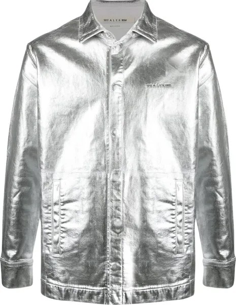 Рубашка 1017 ALYX 9SM Foil Denim Shirt 'Silver', серебряный