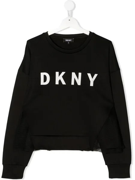 Dkny Kids толстовка из тюля с логотипом