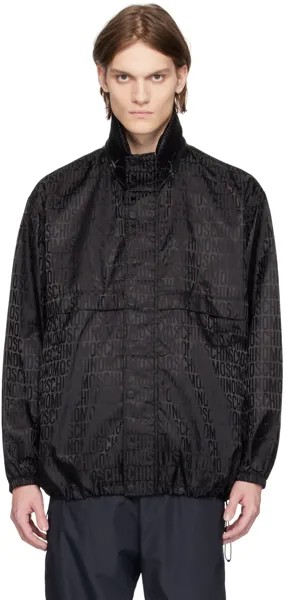 Черная куртка с принтом Moschino