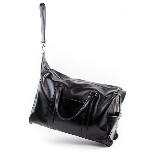 Кожаная дорожная сумка на колесах Versado 205 black