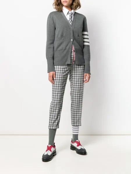 Thom Browne кардиган с полосками 4-Bar, серый