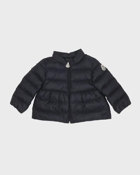 Короткий стеганый пуховик Joelle для девочек, размер 12М-3 Moncler, цвет Blue Navy