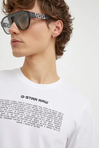 Хлопковая футболка G-Star Raw, белый