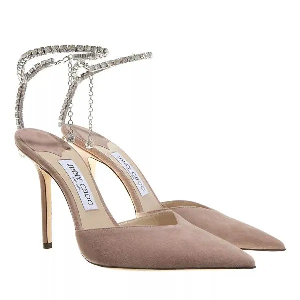 Туфли saeda 100 pumps ballet pink/crystal Jimmy Choo, бежевый