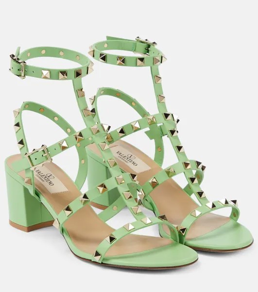 Кожаные сандалии rockstud 60 Valentino Garavani, зеленый
