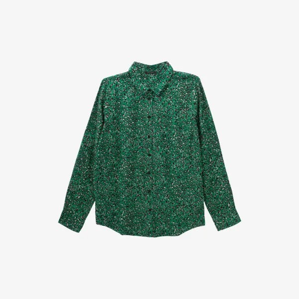Тканая рубашка с леопардовым принтом Ikks, зеленый