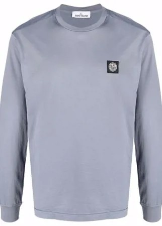 Stone Island топ с длинными рукавами и нашивкой-логотипом