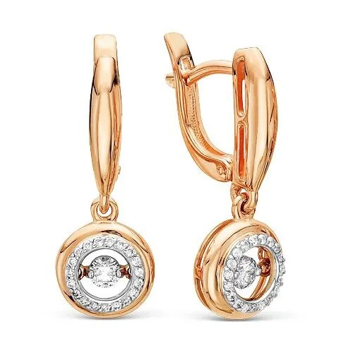 Серьги Бриллианты Костромы, красное золото, 585 проба, бриллиант