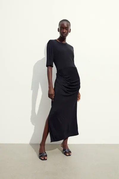 Платье из джерси с драпировкой H&M, черный