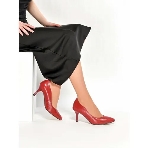 Туфли лодочки Belwest женские кожаные классические, размер 39, красный