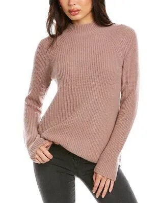 Женский кашемировый пуловер в рубчик Vince Mock Neck Shaker, красный Xs