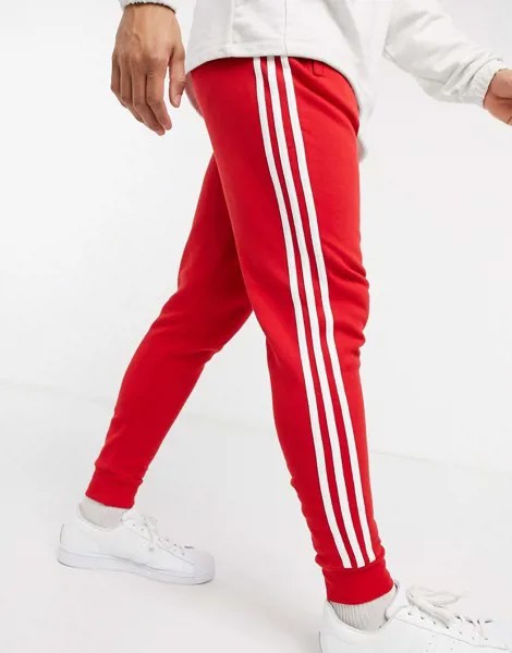 Красные джоггеры с тремя полосками adidas Originals-Красный