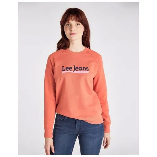 Свитшот LEE CREW SWEATSHIRT L53KBRNI женский, цвет оранжевый, размер XS