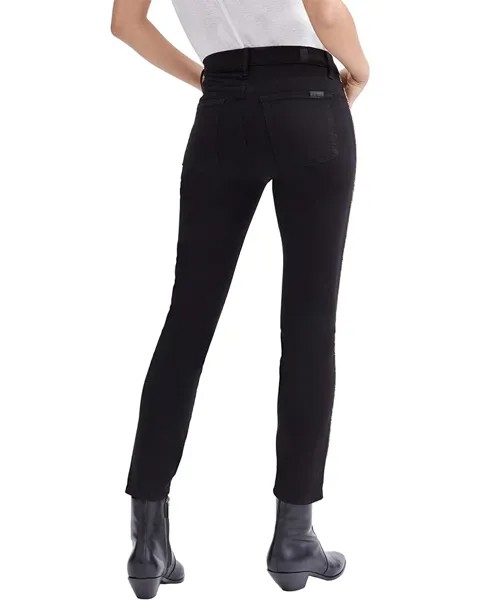 Джинсы 7 For All Mankind Ankle Skinny w/ Chain in Slim Illusion Black, цвет Slim Illusion Black