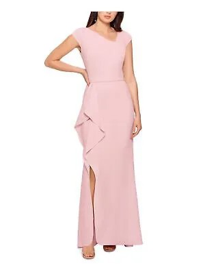 BETSY - ADAM Женское розовое длинное торжественное платье с короткими рукавами Petites 2P