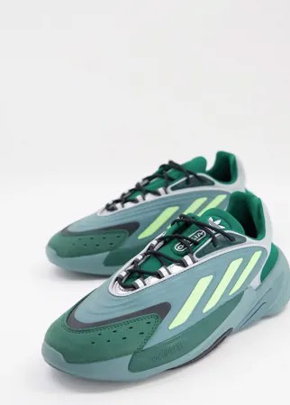 Кроссовки зеленого и приглушенного изумрудного цвета adidas Originals Ozelia-Зеленый цвет