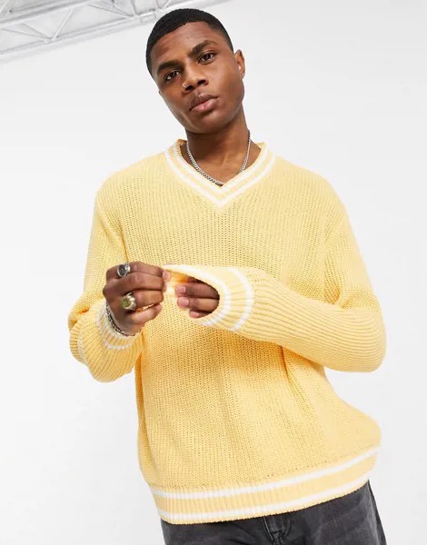 Светло-желтый джемпер в крупный рубчик ASOS DESIGN