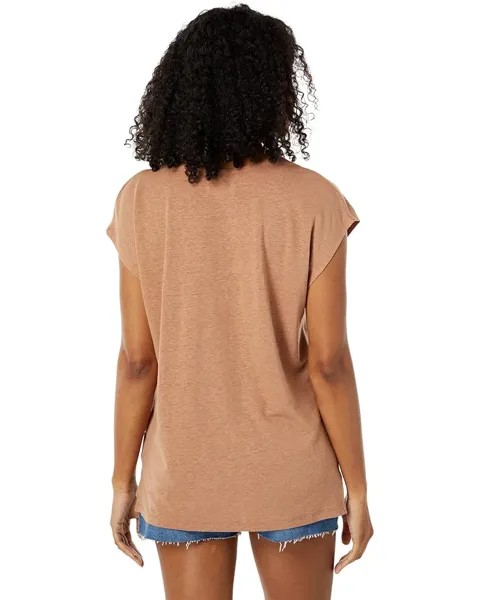 Футболка Madewell Linen-Blend U-Scoop Tee, цвет Faded Earth