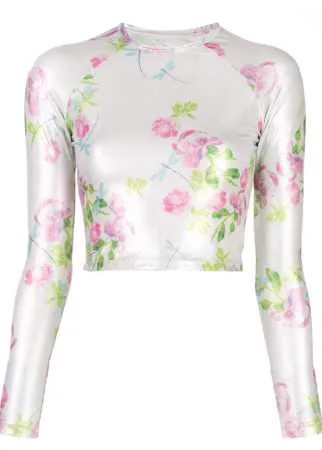 Cynthia Rowley рашгард Sasha с эффектом металлик