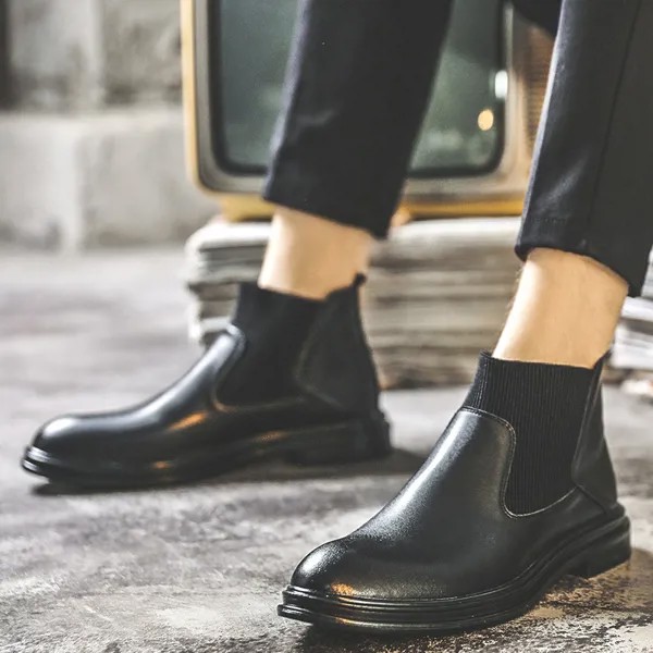 Высокие мужские ботинки из новой коллекции осень-зима 2019, британские мартинсы, остроносые ботинки, производитель коротких ботинок для отды...
