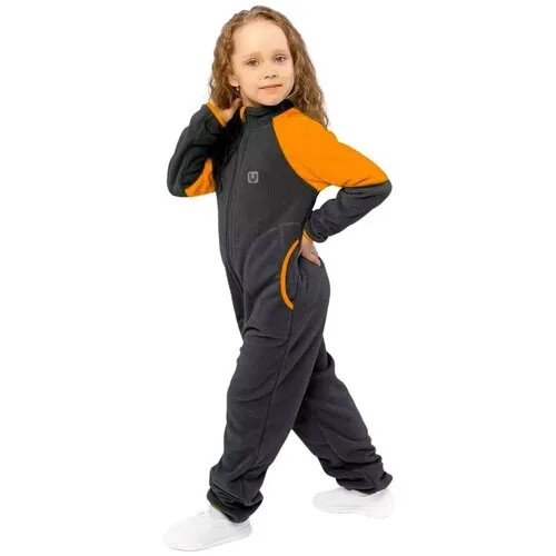 Термокомбинезон UKI KiDS, размер 116, оранжевый, черный