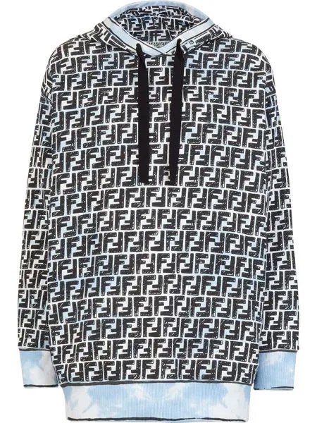 Fendi худи с узором FF и принтом