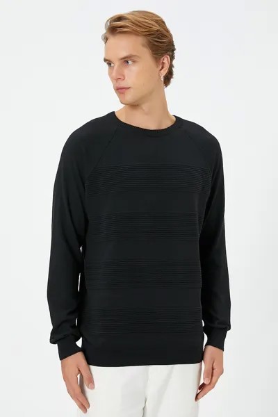 Тонкий пуловер с рукавами реглан Koton, черный