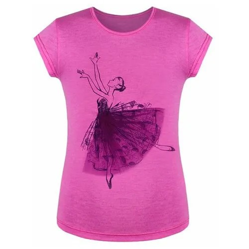 Пурпурная футболка для девочки 82542-ДЛ18 30/122