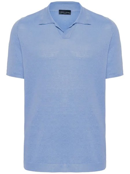 Рубашка Roberto Collina Linen polo, светло-синий