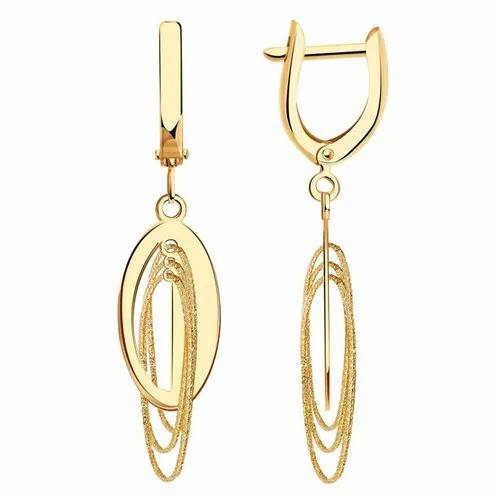 Серьги Яхонт, золото, 585 проба