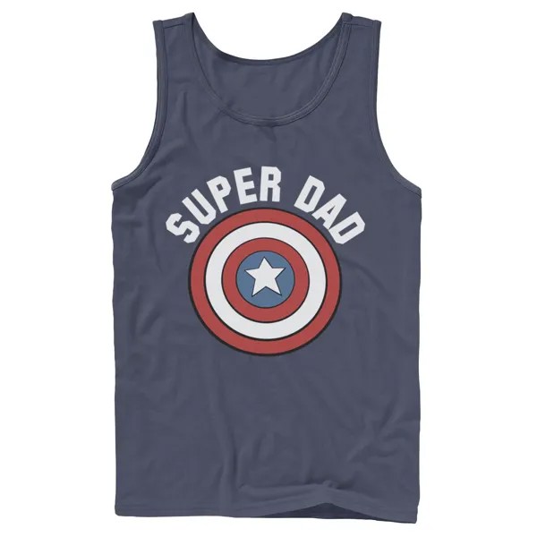Мужская майка со щитом «Супер папа», «Капитан Америка», «День отца», «Марвел» Marvel