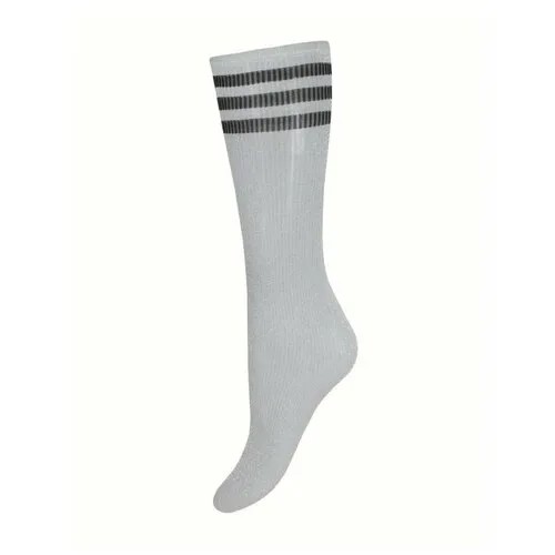 Женские носки Mademoiselle средние, фантазийные, 20 den, размер UNICA, черный, серебряный