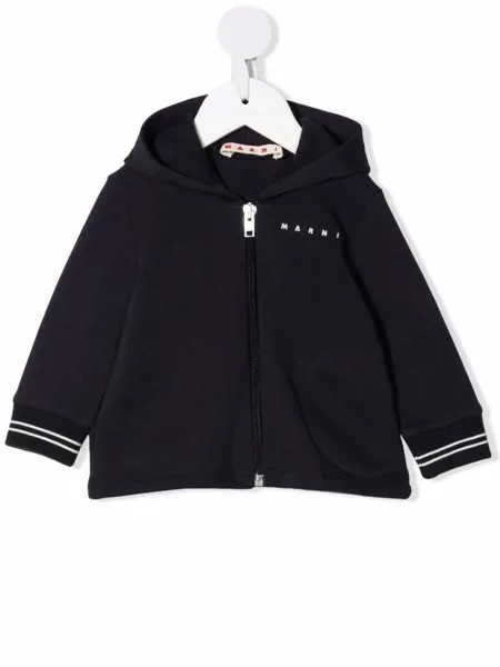 Marni Kids худи на молнии с логотипом
