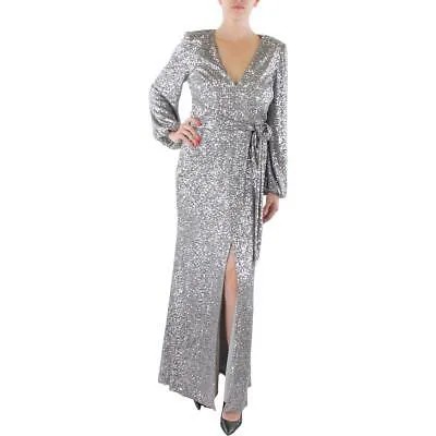 Женское серебряное вечернее платье Vince Camuto с завязкой на талии 14 BHFO 3978