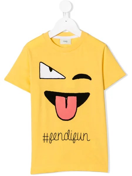 Fendi Kids футболка с принтом