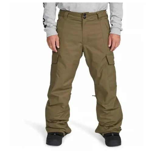 Горнолыжные брюки DC Shoes, карманы, мембрана, утепленные, водонепроницаемые, размер XS, зеленый